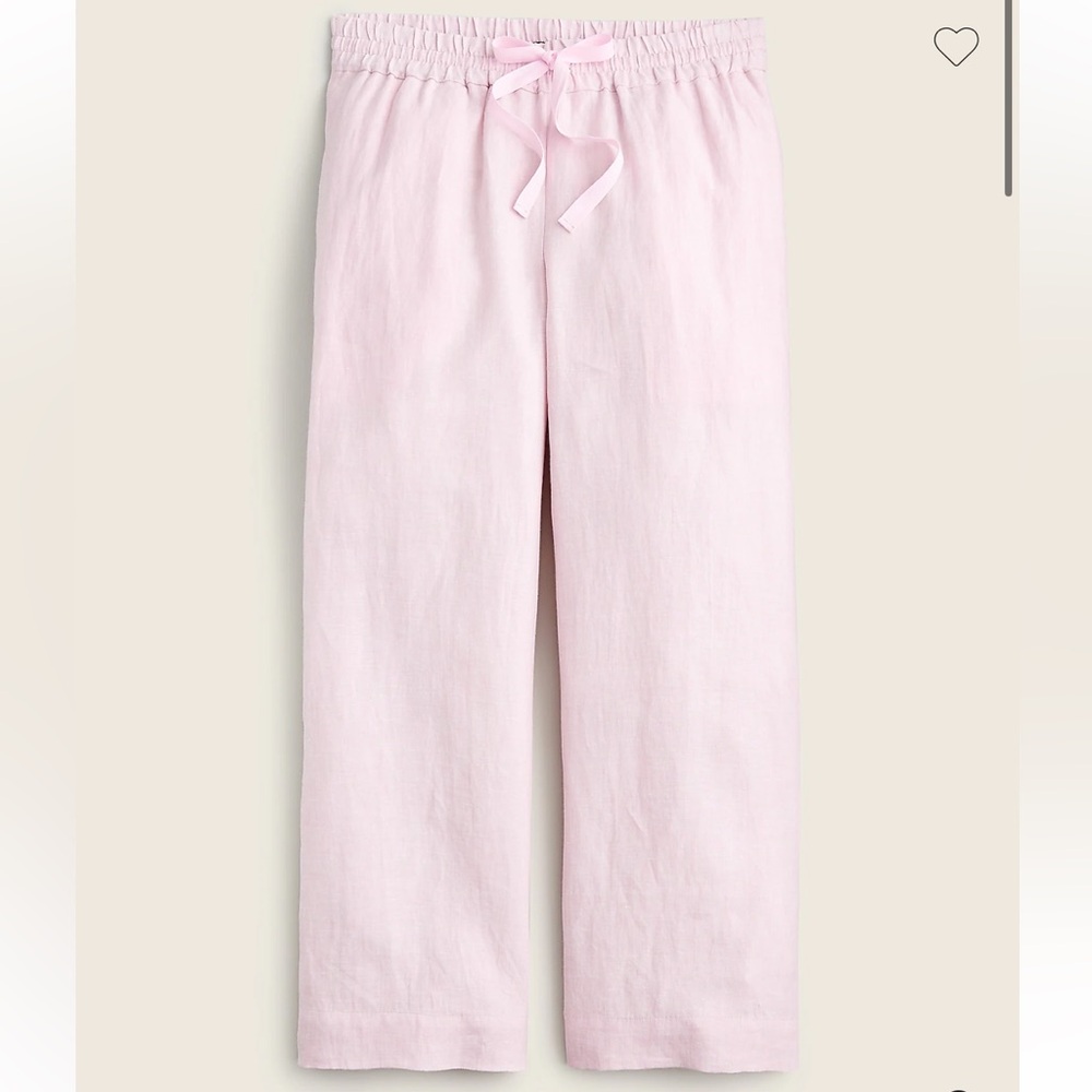 J. Crew Seaside Wide Leg Linen Pants in Icy Orchid Pink size LP